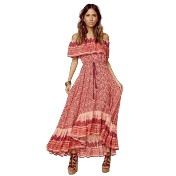 Nightcap Clothing Red Floral Boho Samba Dress - Picture 6 of 11